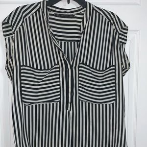 Zara Trafaluc dress top large black white